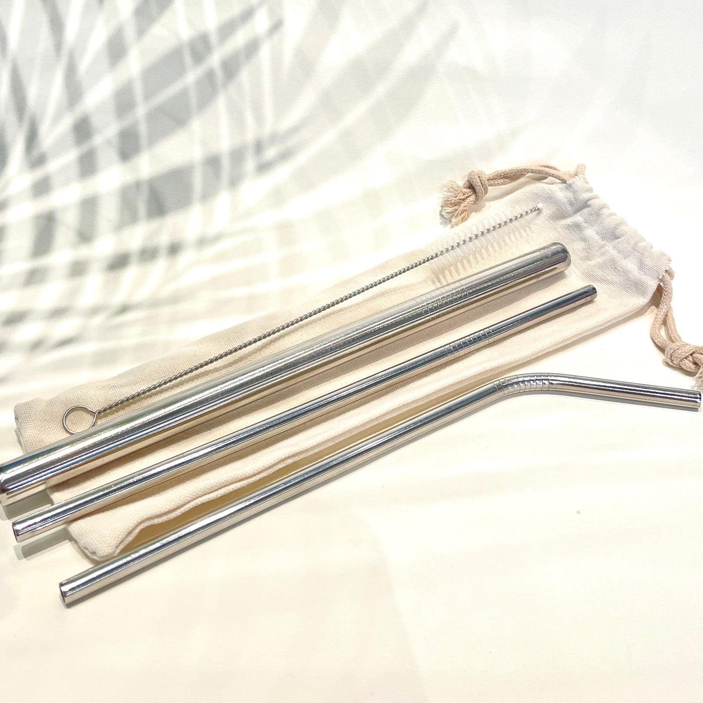 Set of 3 Stainless Steel Straw