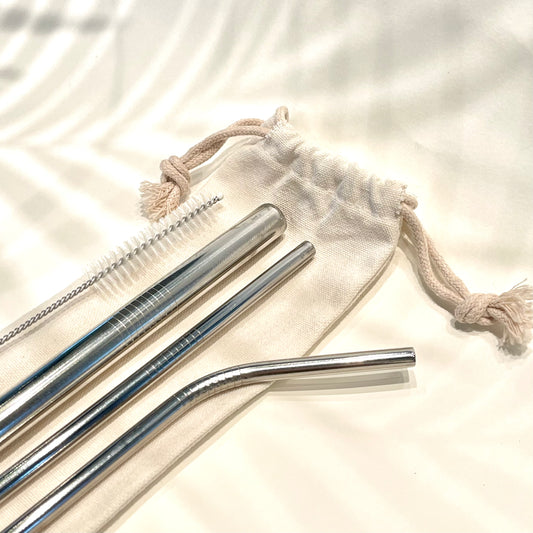 Set of 3 Stainless Steel Straw